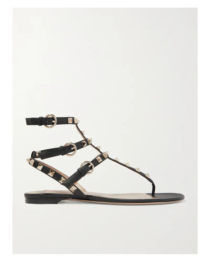 Valentino Garavani The Rockstud Leather Sandals - Black Black