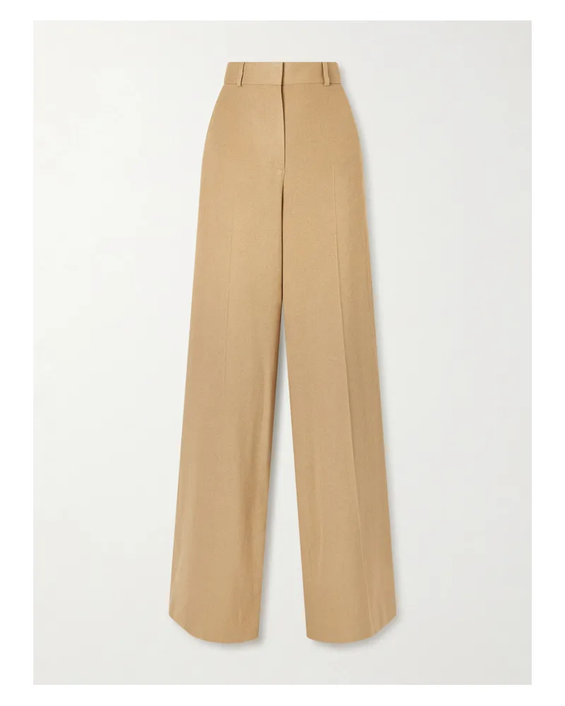 The Row Dender Hose Mit Weitem Bein Aus Seiden-twill - Braun Braun