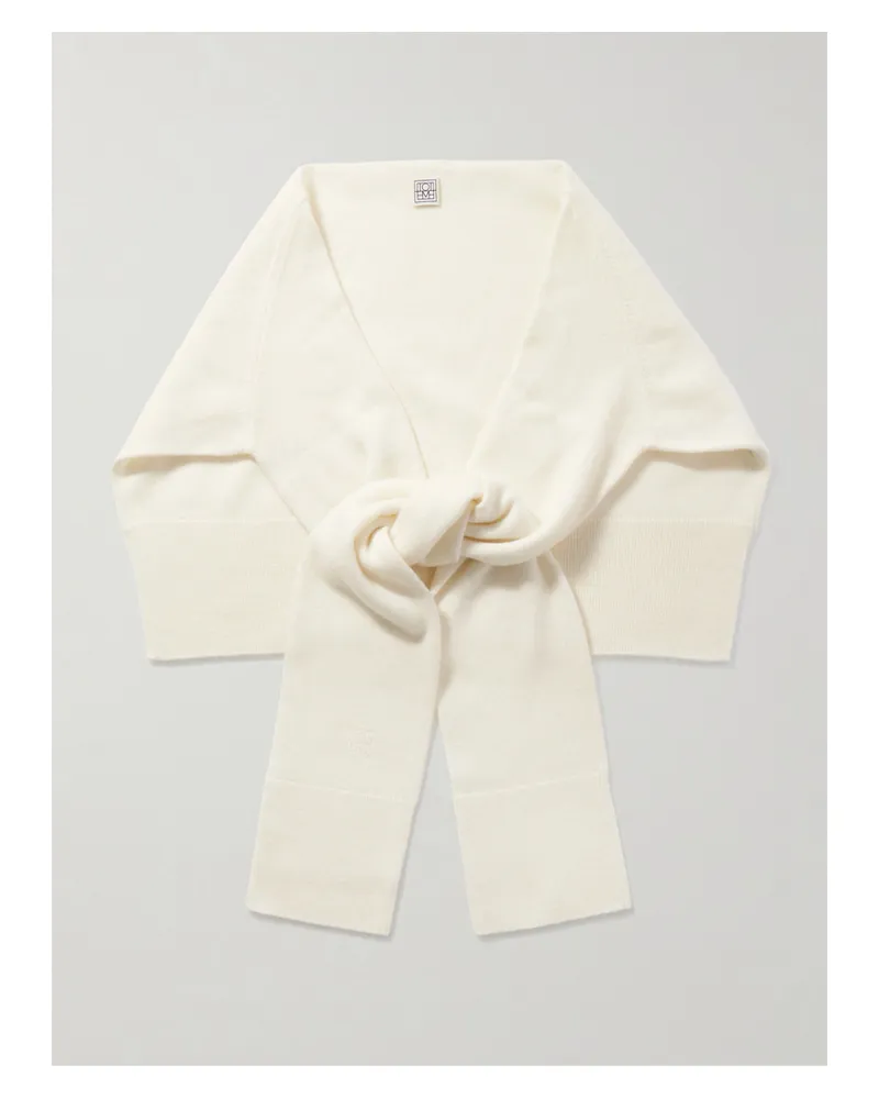 Totême Sleeve Schal Aus Kaschmir Mit Stickerei - Weiß Weiß
