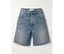 Russel Jeansshorts Mit Fransen - Blau