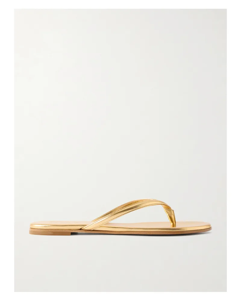 Gianvito Rossi Calypso Mules Aus Leder In Metallic-optik - Gold Gold