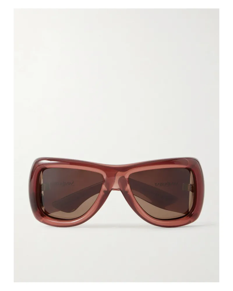 Saint Laurent Sl 902 Howl D-frame Acetate Sunglasses - Burgundy Burgundy