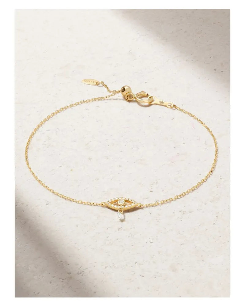 PERSEE Evil Eye Armband Aus 18 Karat Gold Mit Diamanten Gold