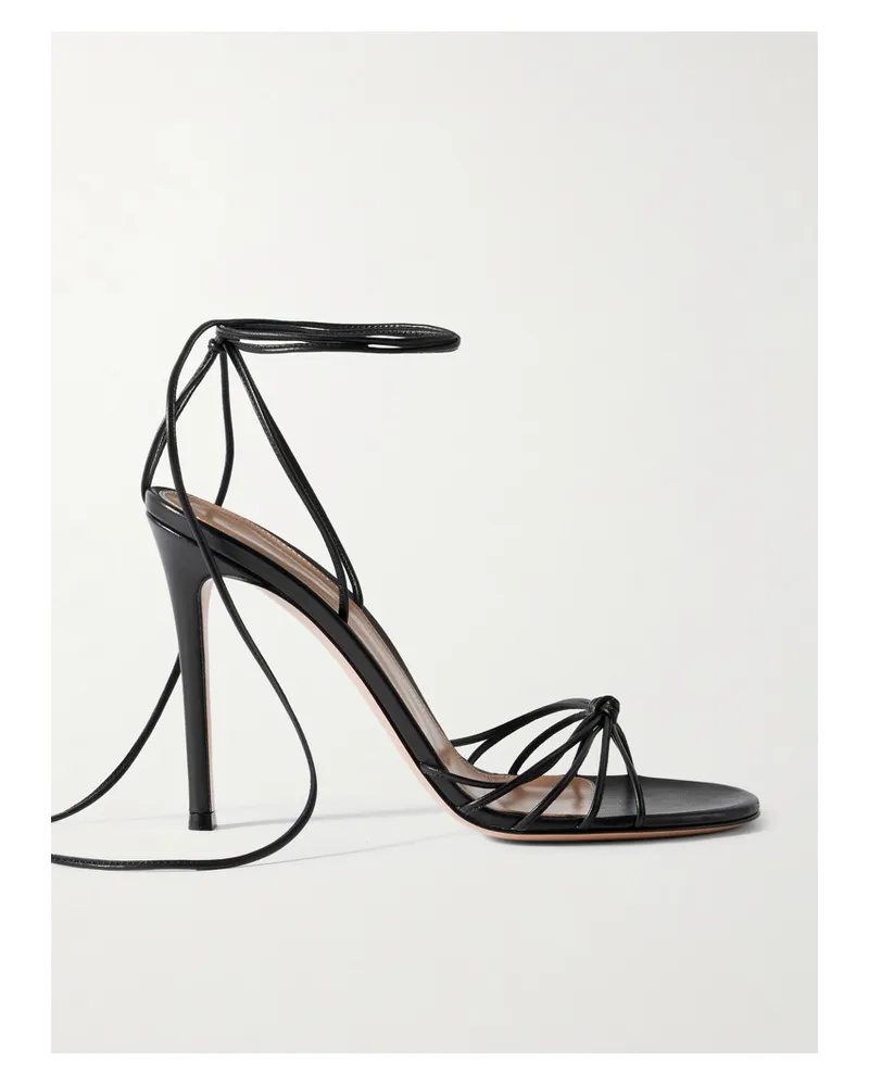 Gianvito Rossi 85 Schnürsandalen Aus Leder - Schwarz Schwarz