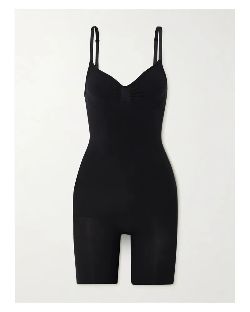 SKIMS Seamless Sculpt Low Back Mid Thigh Bodysuit – Onyx – Body - Schwarz Schwarz