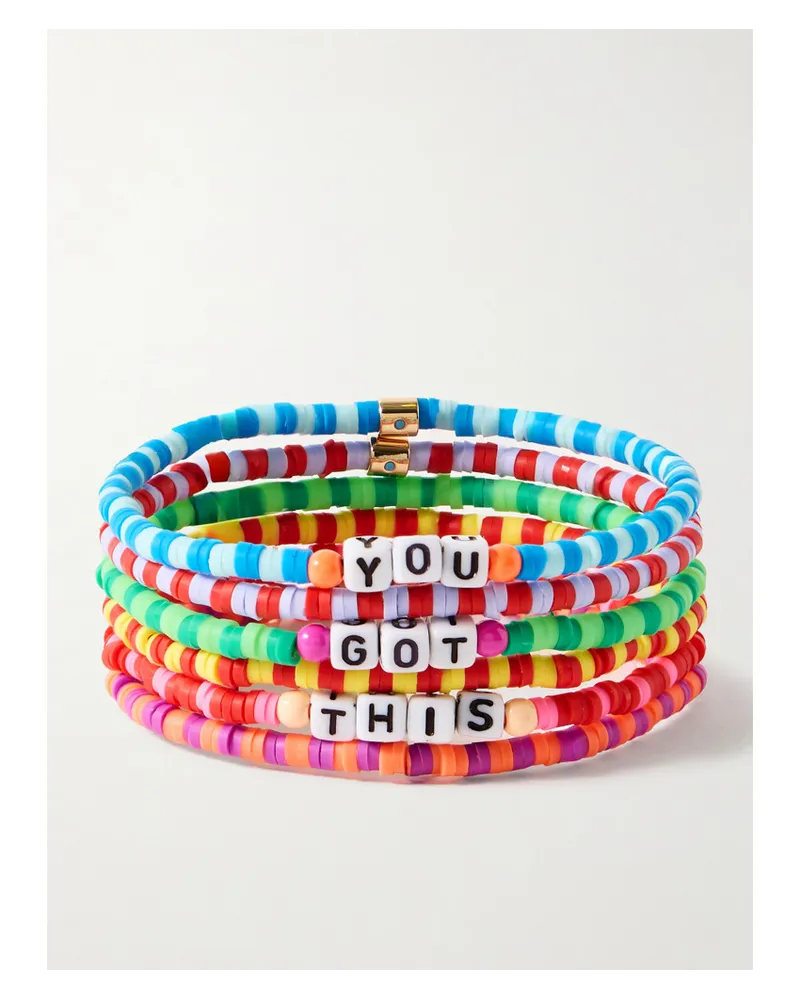 Roxanne Assoulin Technicolor Camp Set aus Sechs Armbändern Mehrfarbig