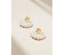 Petite Boucle Perle Creolen Aus Recyceltem 14 Karat Gold Mit Perlen - Weiß