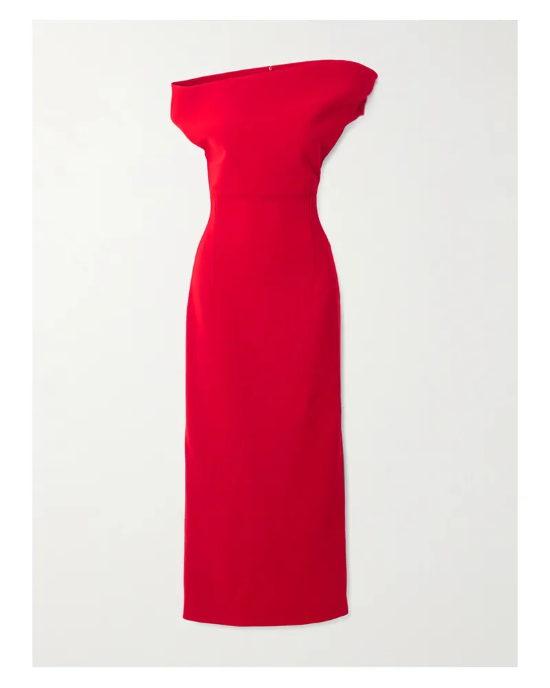 Magda Butrym Asymmetrisches Midikleid Aus Woll-crêpe Mit Stretch-anteil - Rot Rot