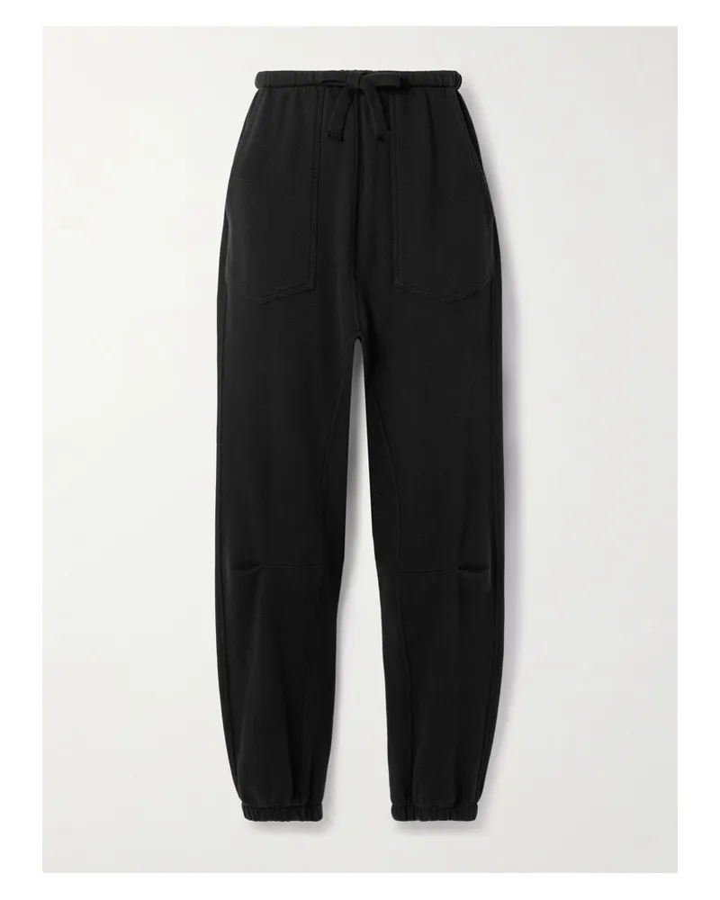 Nili Lotan Dulce Cotton-jersey Track Pants - Black Black