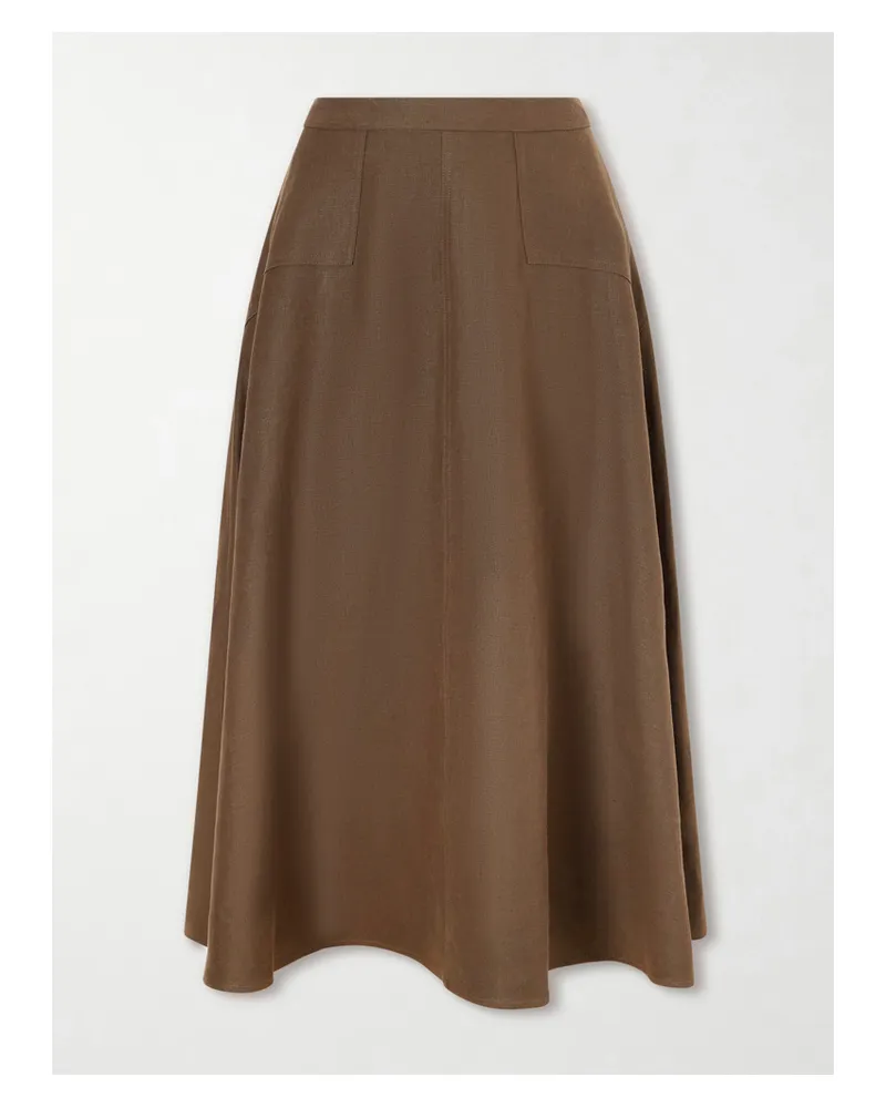 Ralph Lauren Hemp Midi Skirt - Brown Brown
