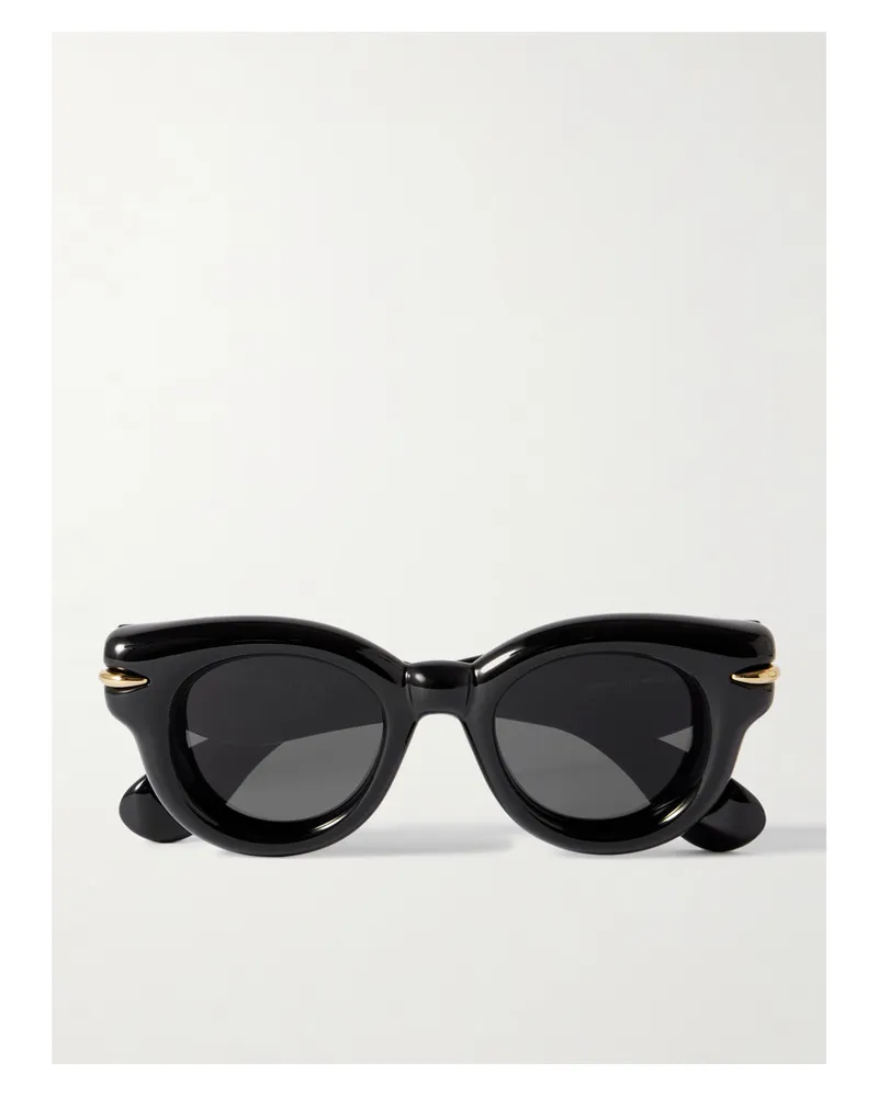 Loewe Inflated Sonnenbrille Mit Cat-eye-rahmen Aus Azetat Mit Goldfarbenen Details - Schwarz Schwarz