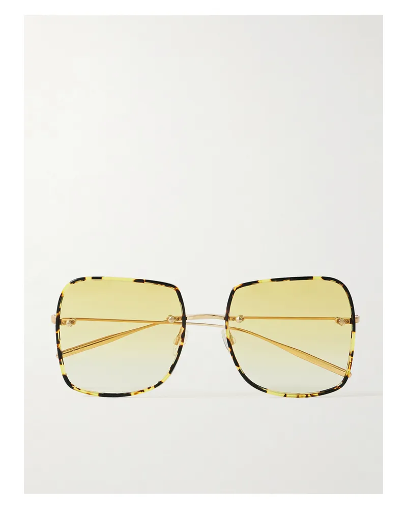Barton Perreira Sharona Goldfarbene Sonnenbrille Mit Details Aus Azetat In Hornoptik Horn