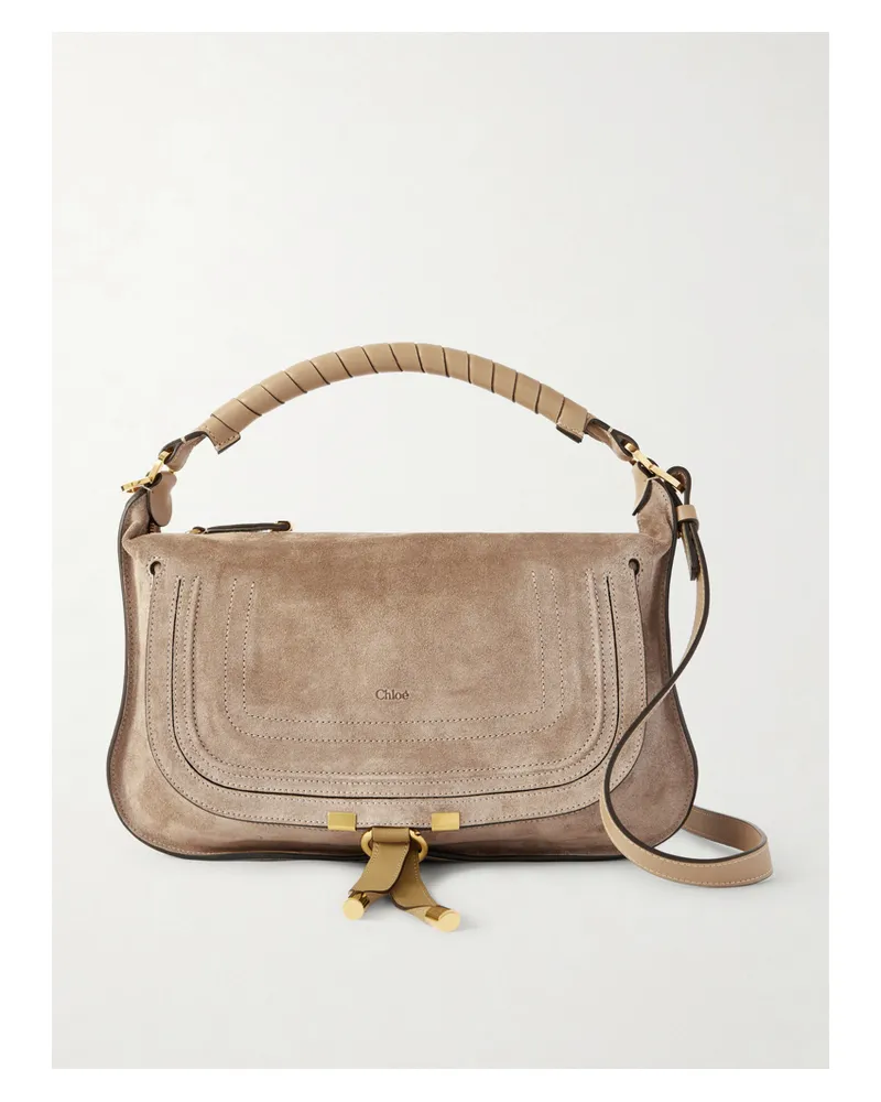 Chloé Marcie Suede Shoulder Bag - Brown Brown