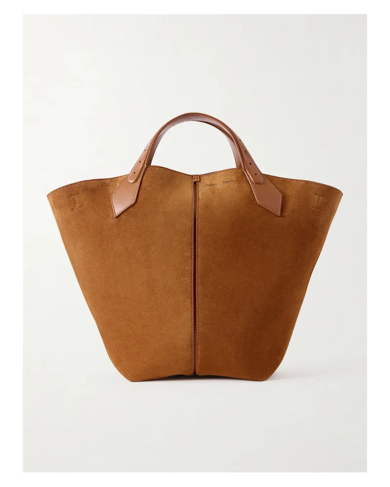Proenza Schouler Large Chelsea Leather-trimmed Paneled Suede Tote - Brown Brown