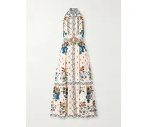 Biba Maxikleid Aus Baumwollpopeline Mit Blumenprint - Creme