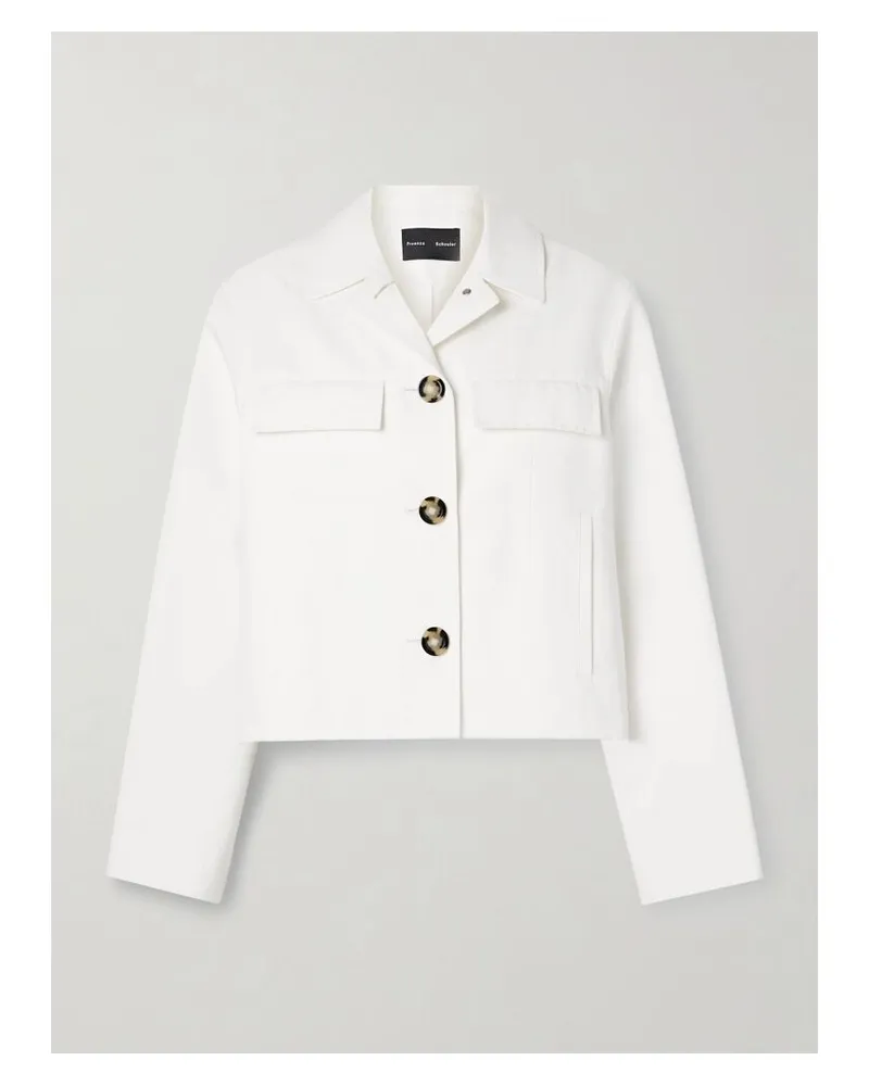 Proenza Schouler Thelma Jacke Aus Einer Baumwoll-leinenmischung - Weiß Weiß