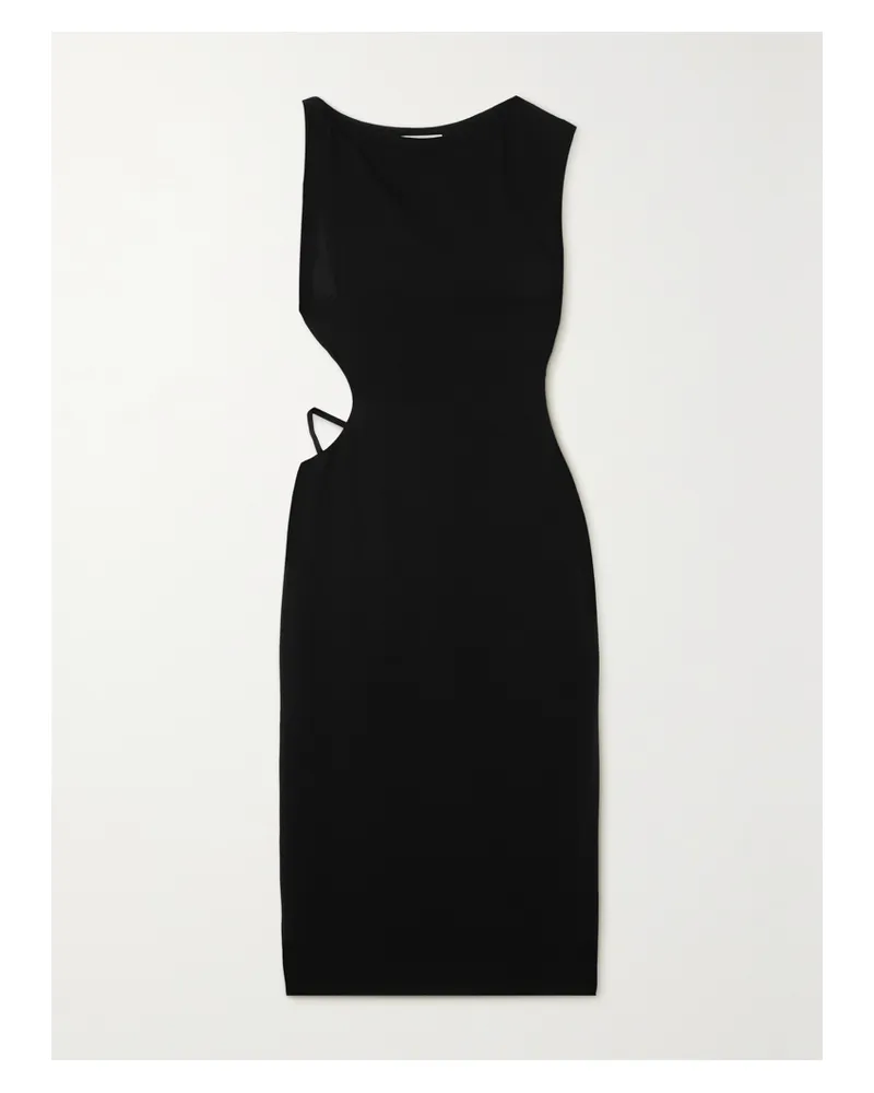 St. Agni Net Sustain Arc Midikleid Aus Stretch-crêpe Mit Cut-out - Schwarz Schwarz