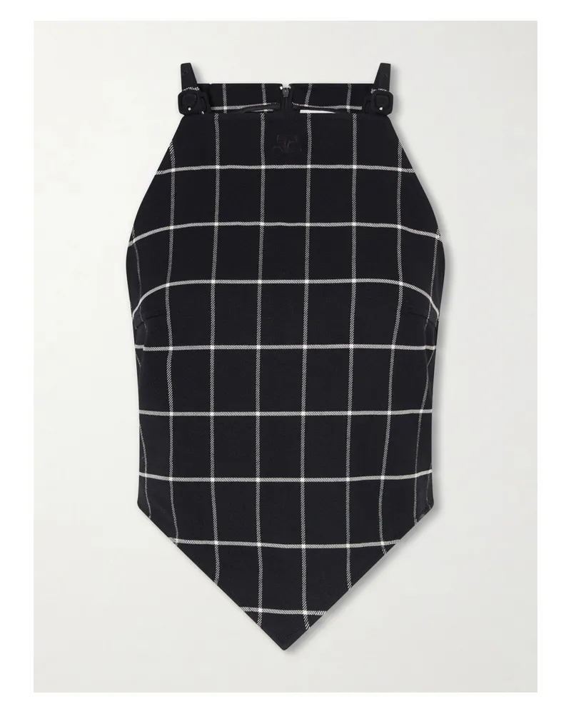 Courrèges Checked Wool-blend Tank Top - Black Black