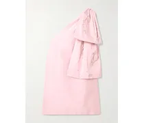 Winnie One-shoulder Bow-detailed Embellished Taffeta Mini Dress - Pink