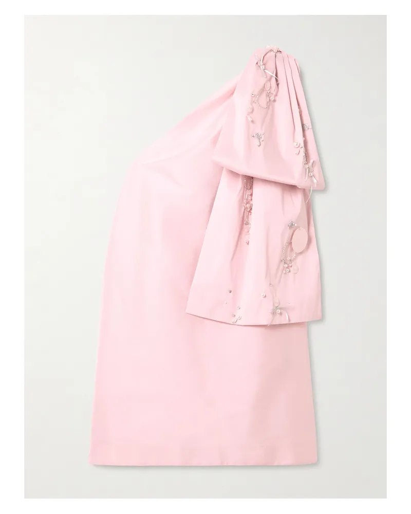 BERNADETTE Winnie Asymmetrisches Minikleid Aus Taft Mit Schleife Und Verzierungen - Pink Pink