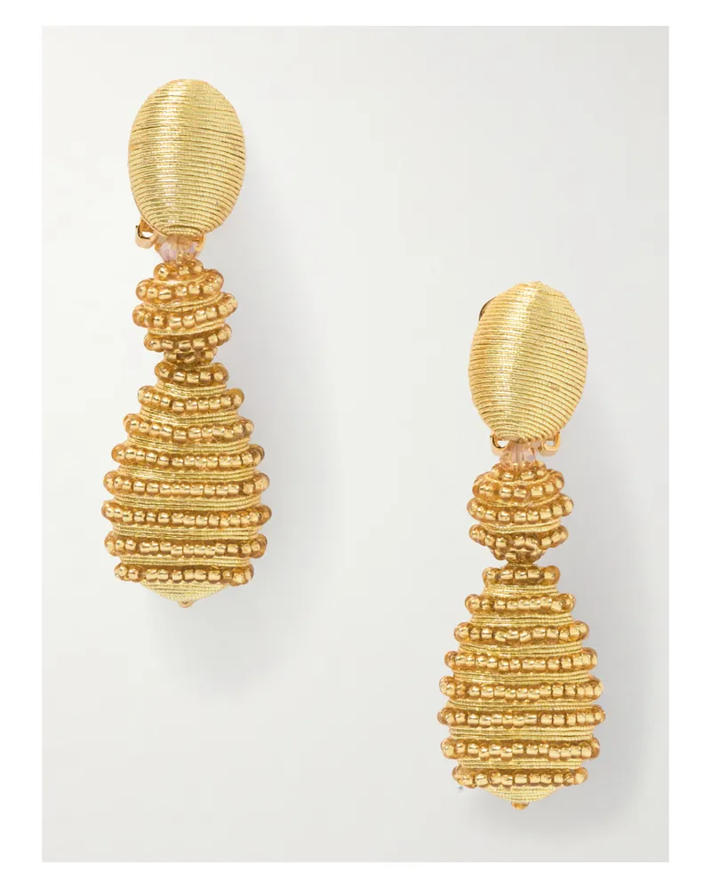 Oscar de la Renta Ohrclips Mit Zierperlen Und Goldfarbenen Details Gold