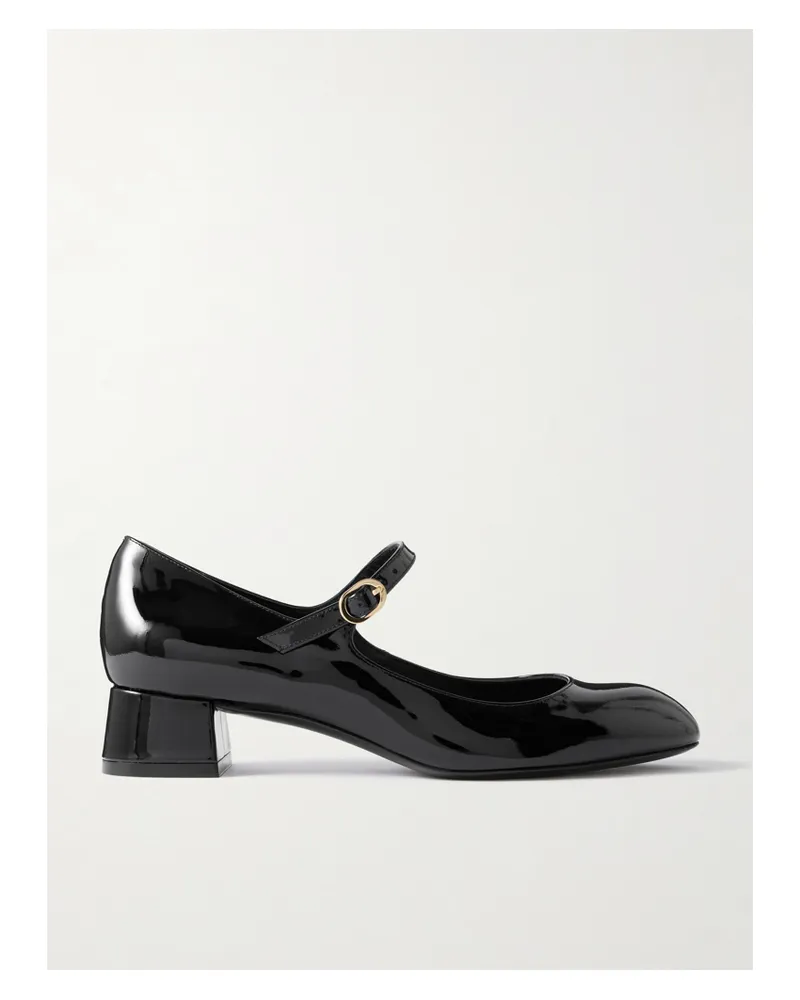 Stuart Weitzman Vivienne Patent-leather Mary Jane Pumps - Black Black
