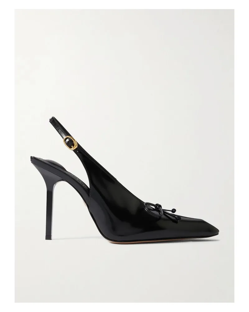Jacquemus Cubisto Slingback-pumps Aus Leder Mit Schleife - Schwarz Schwarz