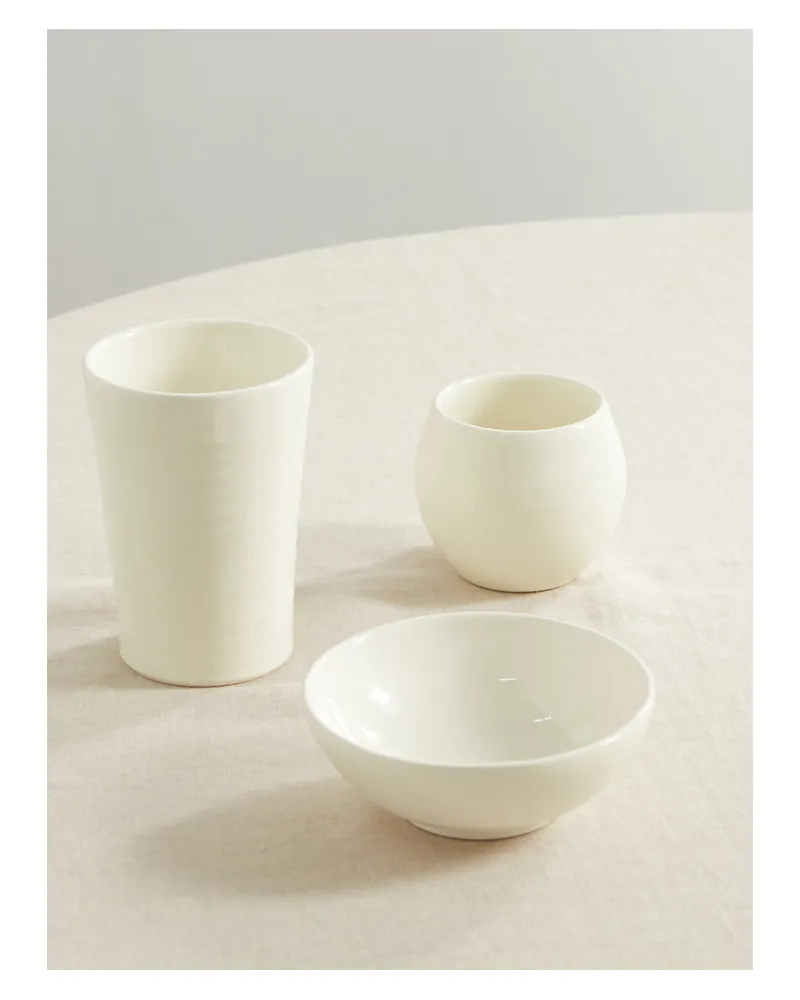 Brunello Cucinelli Set Of Three Ceramic Bowls - Off-white Off-white