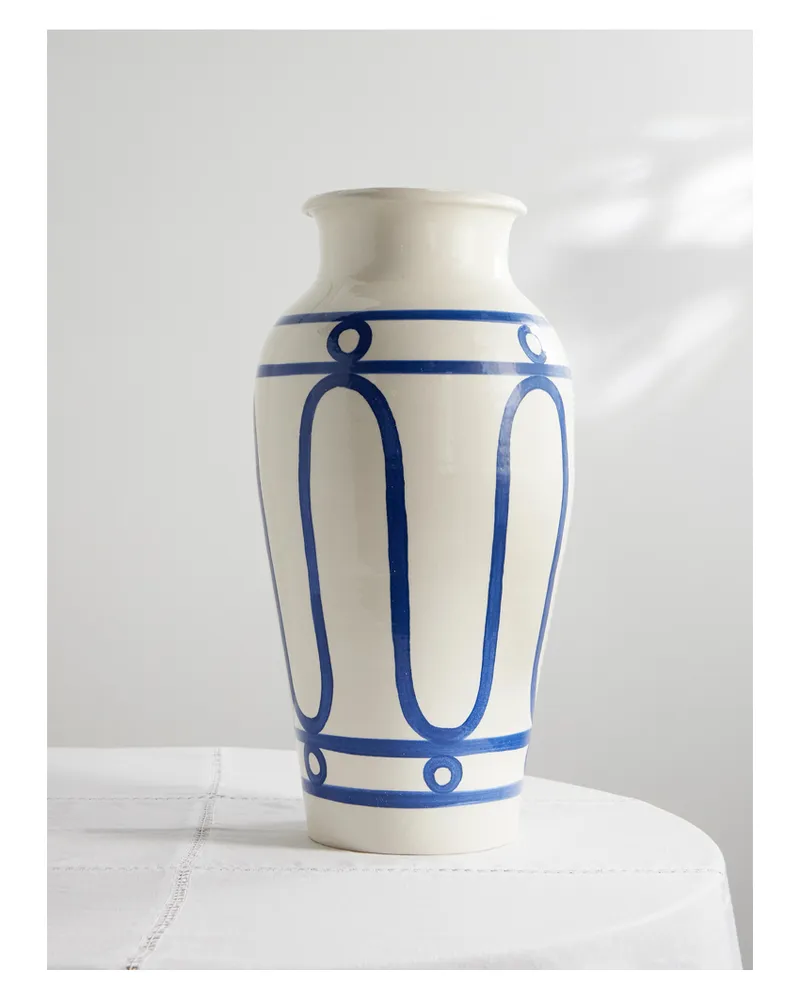 THEMIS Z The Serenity Painted Ceramic Vase - Blue Blue