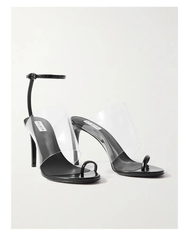 Alaïa Asymmetric Patent-leather And Pvc Sandals - Black Black