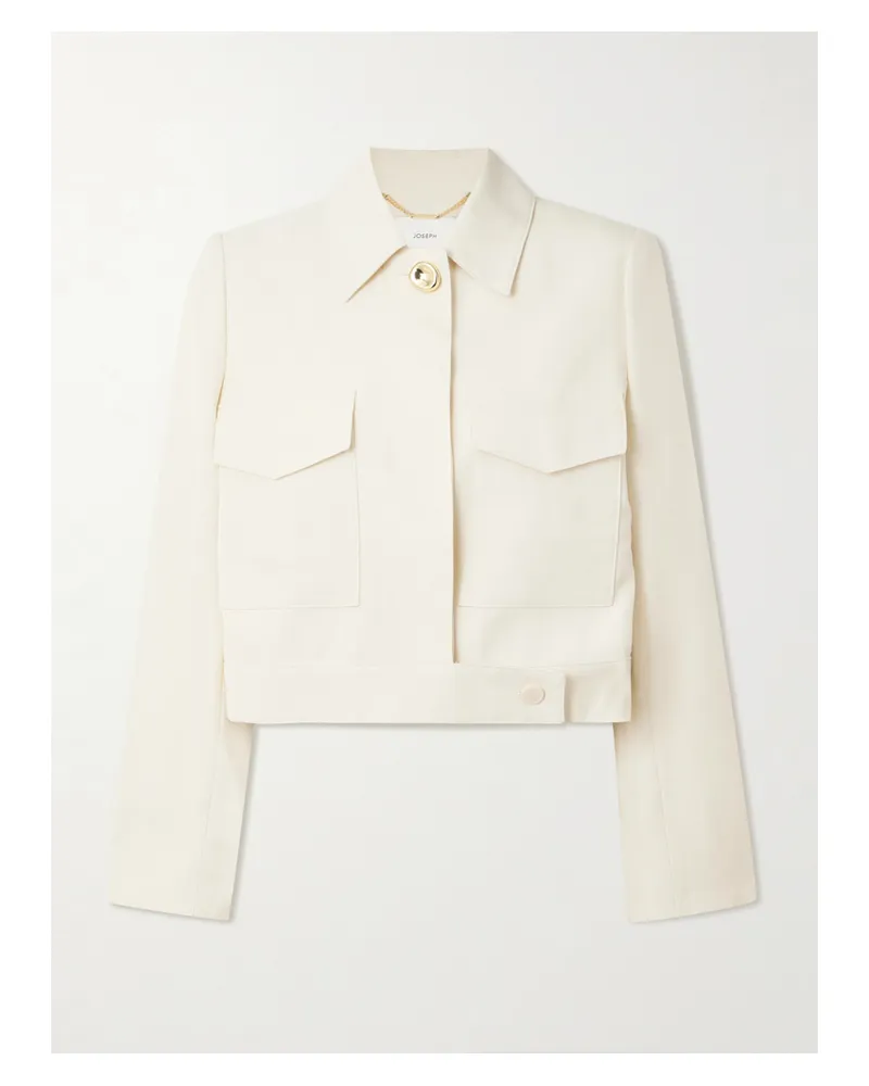 Joseph Renoir Cropped Woven Jacket - Neutrals Neutrals