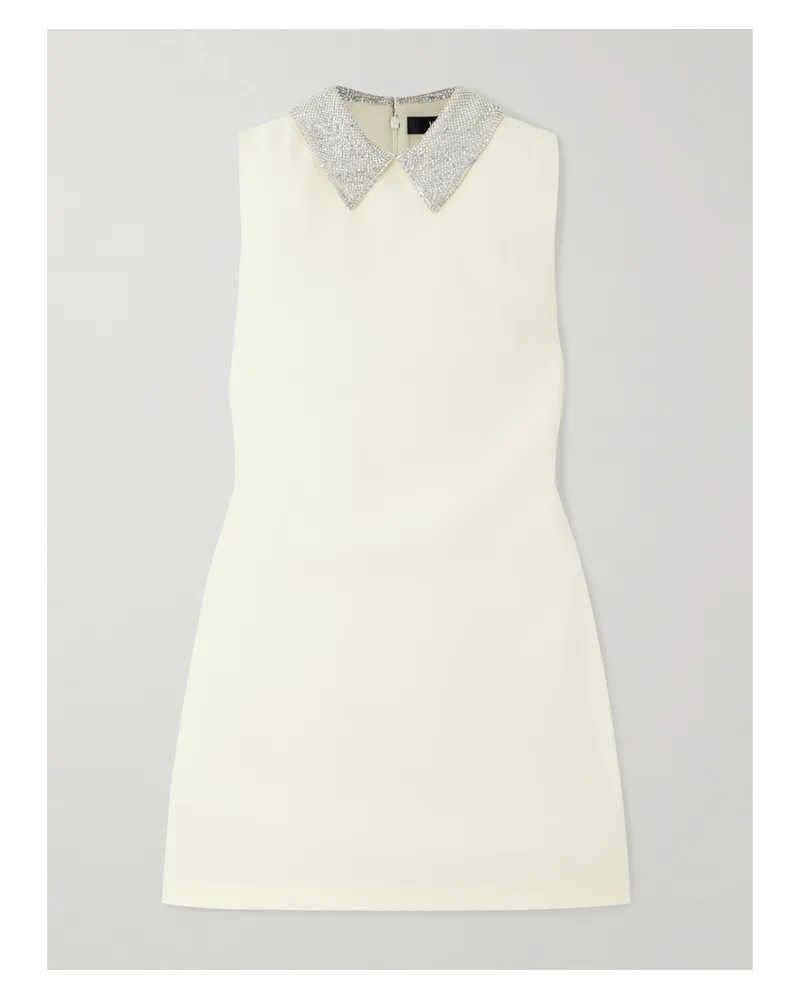 Versace Minikleid Aus Crêpe Mit Kristallen - Weiß Weiß