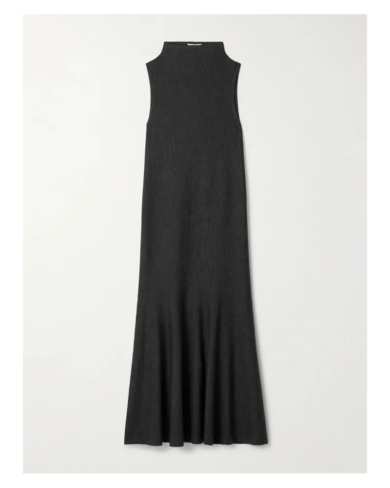 KHAITE Margo Merino Wool Maxi Dress - Gray Gray