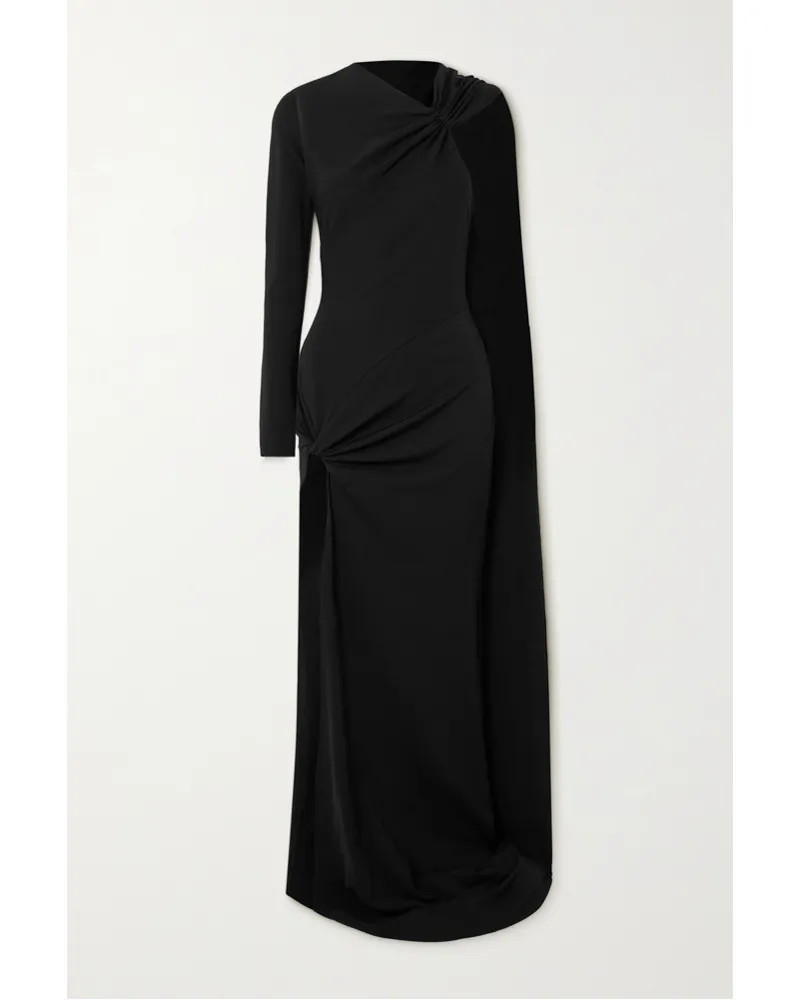 David Koma Asymmetrische Robe aus Jersey Schwarz