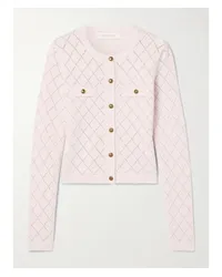 Zimmermann Cardigan aus Wolle In Pointelle-strick Pink