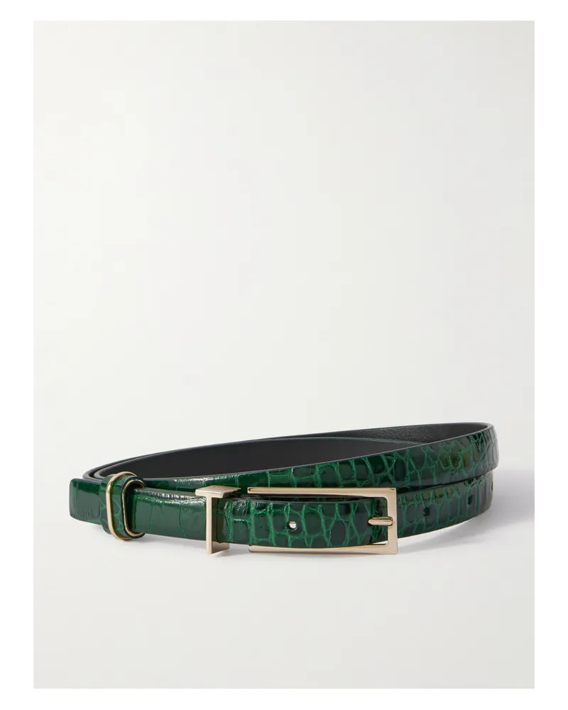 Tom Ford Croc-effect Leather Belt - Green Green