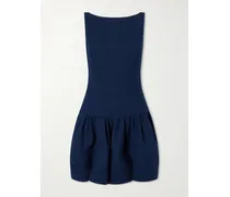 Cotton-blend Tweed Mini Dress - Blue