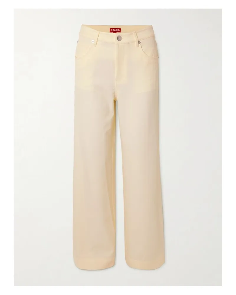 STAUD Grayson Hose Mit Weitem Bein Aus Twill - Ecru Ecru