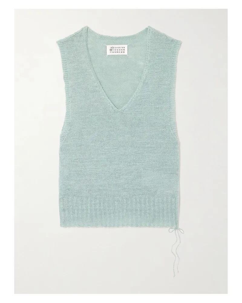 Maison Margiela Pullunder Aus Gestricktem Hanf - Blau Blau