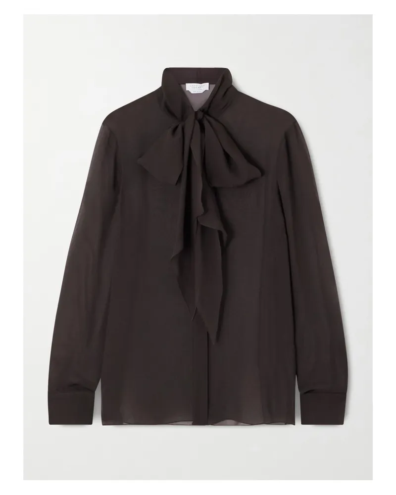 Gabriela Hearst Shildon Schluppenbluse Aus Seiden-georgette - Braun Braun