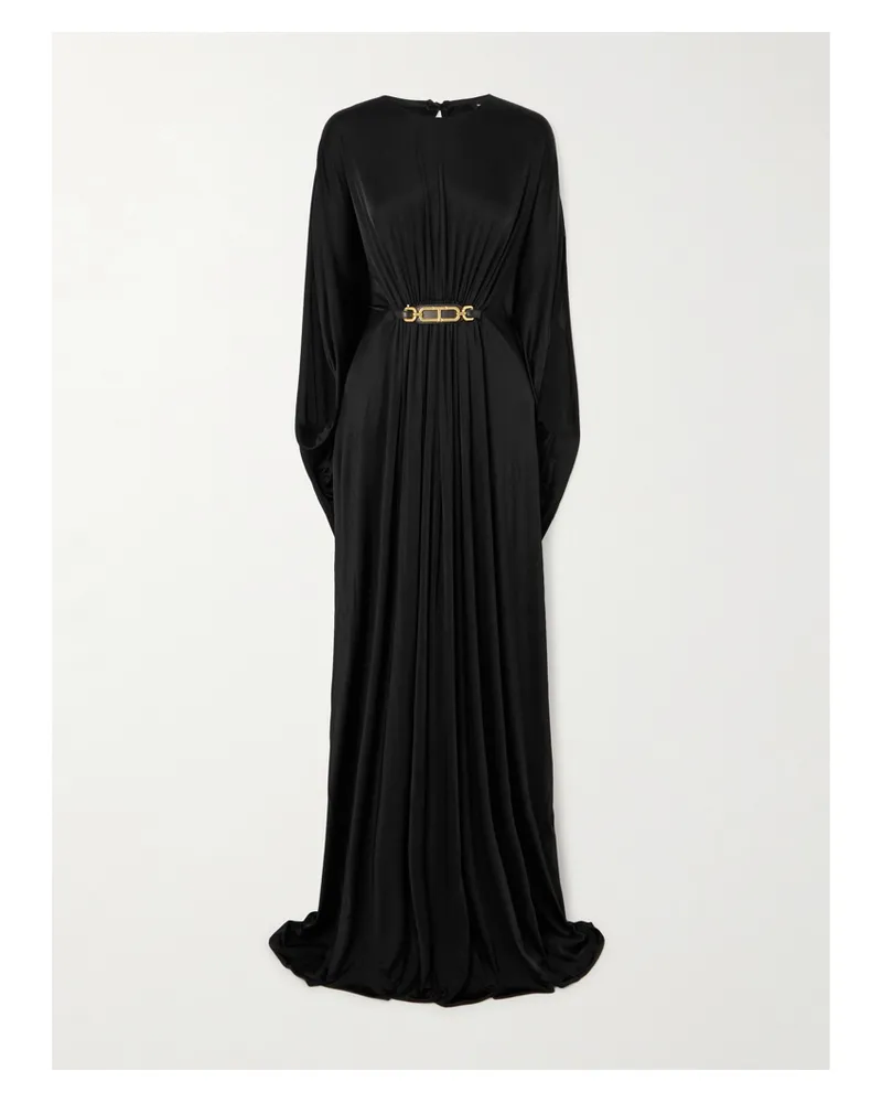 Tom Ford Robe Aus Glänzendem Jersey Mit Raffungen Und Gürtel - Schwarz Schwarz
