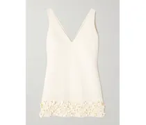 Minikleid Aus Crêpe Mit Verzierungen - Creme