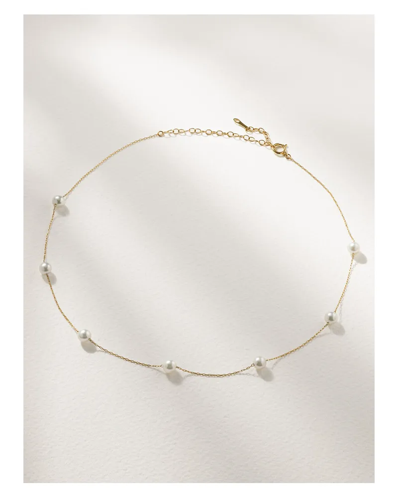 MIZUKI Sea Of Beauty Kette Aus 14 Karat Gold Mit Perlen Gold