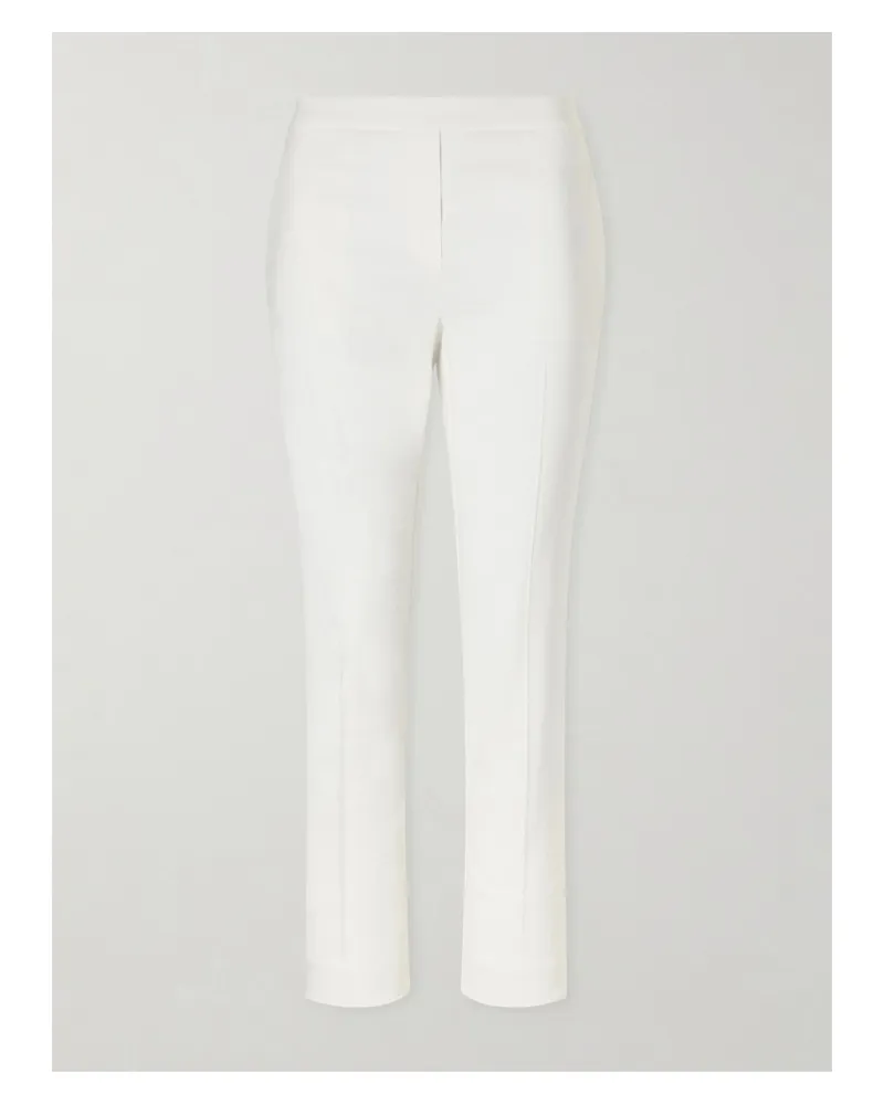 Theory Treeca Linen-blend Skinny-leg Pants - White White