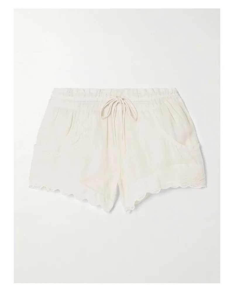 Isabel Marant Lola Shorts Aus Ramie Mit Stickereien - Neutral Neutral
