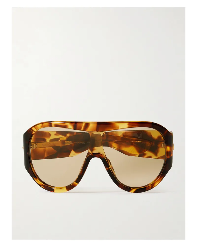 Bottega Veneta Oversized-pilotensonnenbrille Aus Azetat In Hornoptik Horn