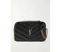 Loulou Matelassé Textured-leather Shoulder Bag - Black