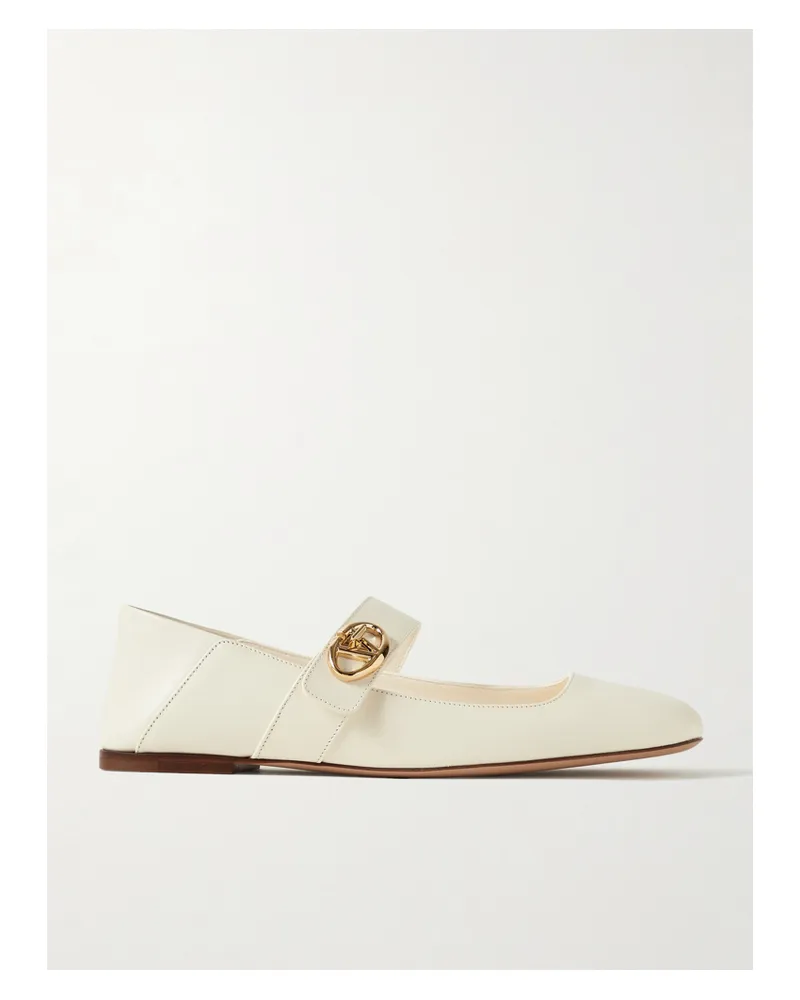 Valentino Garavani Vlogo Locker Ballerinas Aus Leder - Elfenbein Elfenbein
