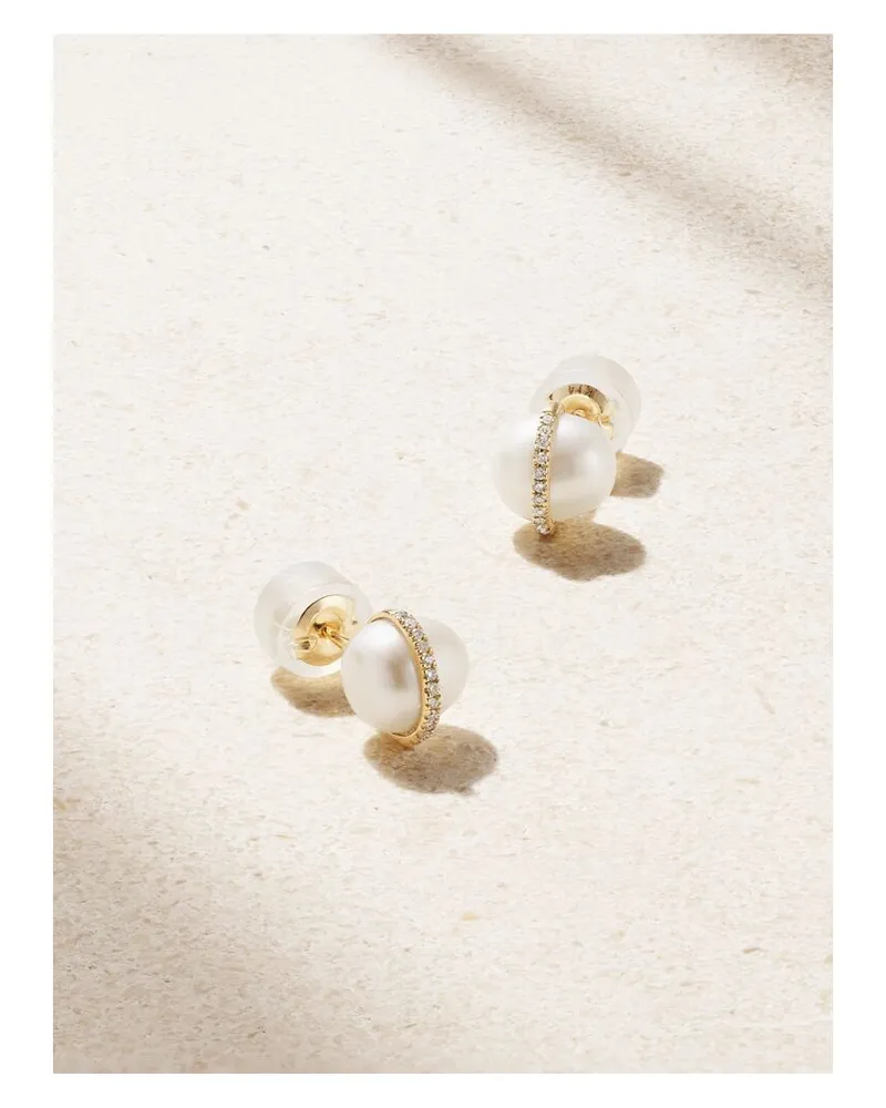Melissa Joy Manning Ohrringe Aus Recyceltem 14 Karat Gold Mit Perlen Und Diamanten Gold