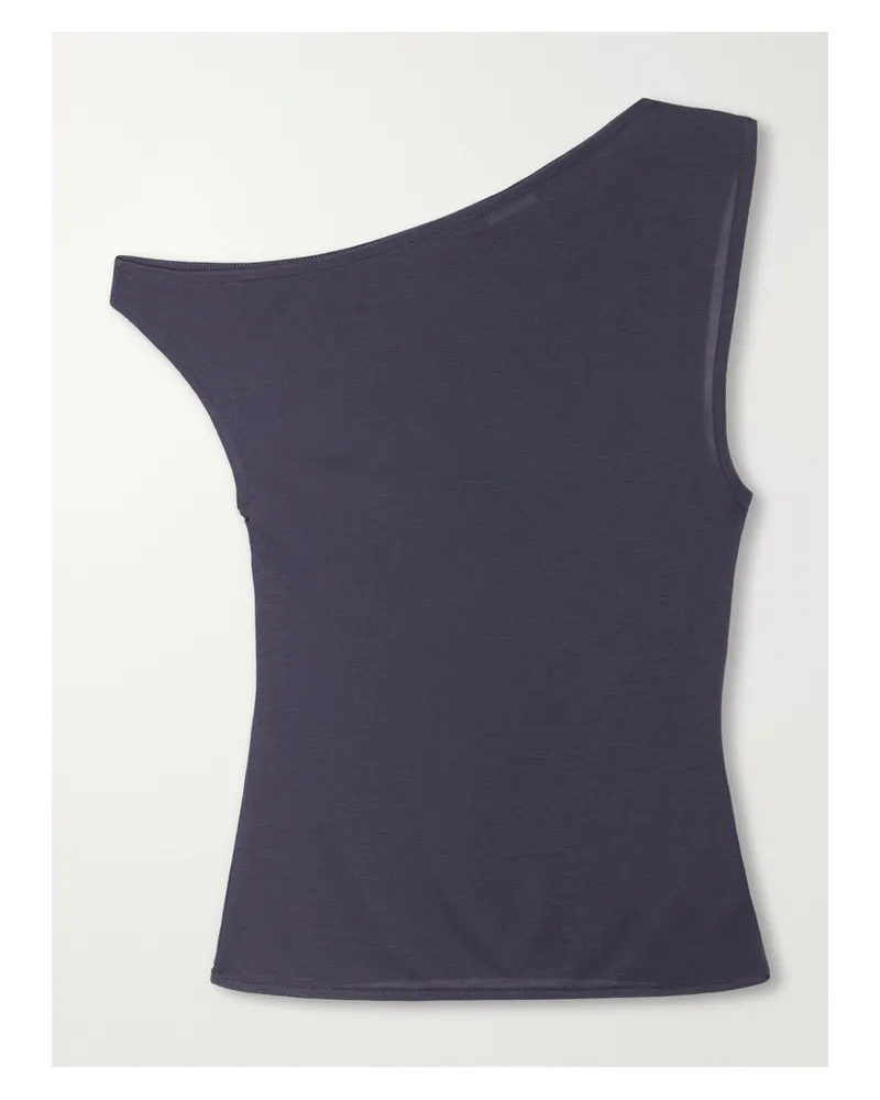 St. Agni Off-the-shoulder Tencel™ Lyocell Top - Blue Blue